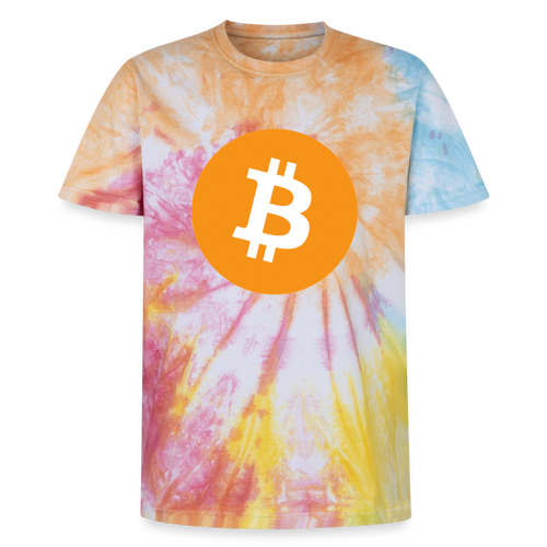 Bitcoin Logo (Original) - Unisex T-Shirt Premium Tie Dye - Regenbogen-Spirale