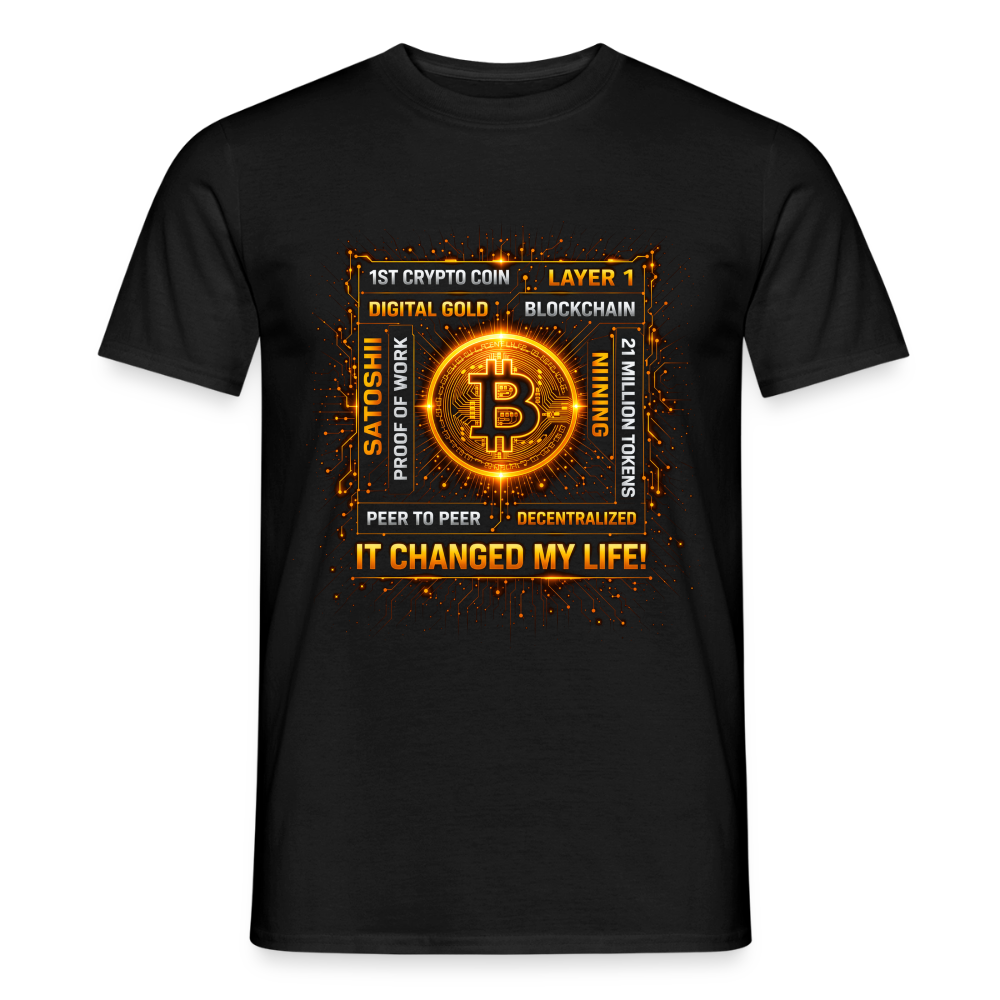Bitcoin Changed Life (Fan-Art) - Herren T-Shirt - Schwarz