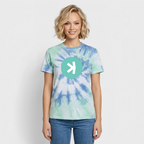 Kaspa Logo hell (Original) - Unisex T-Shirt Premium Tie Dye - Spiralblau