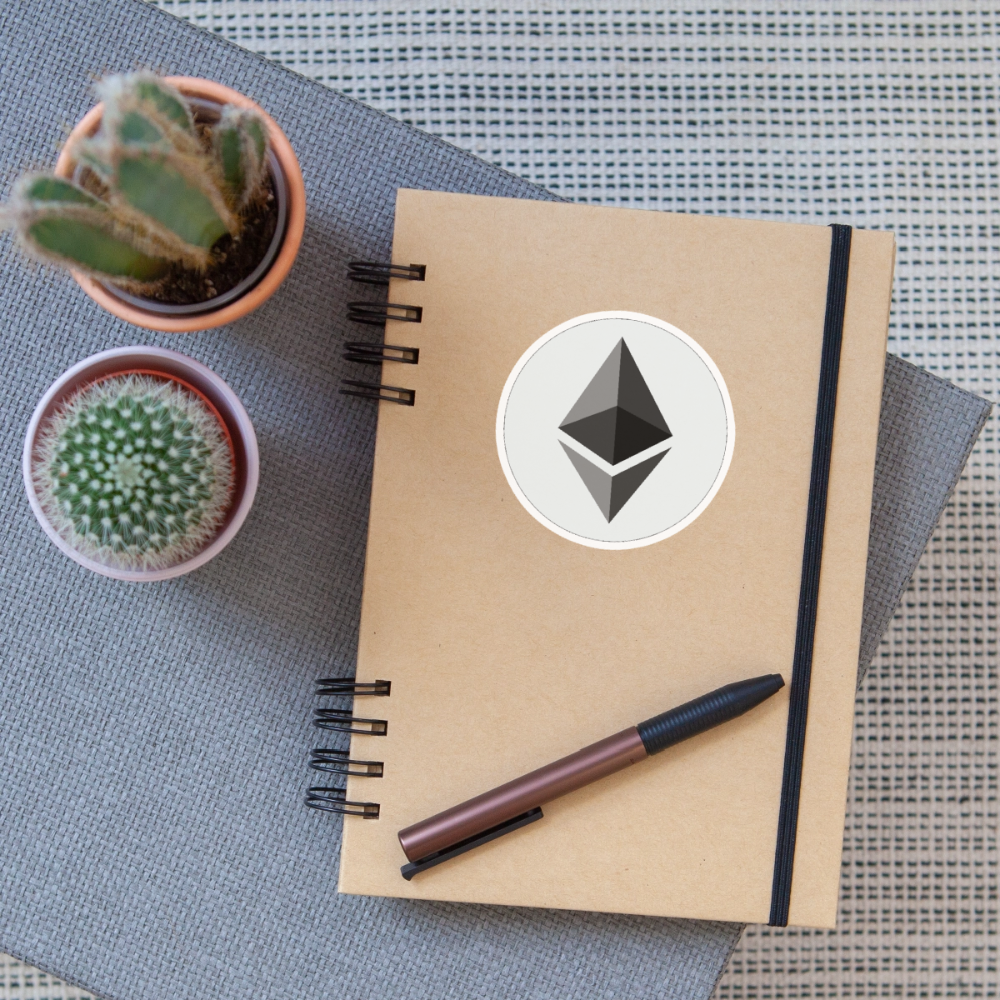 Ethereum Logo (Original) - Sticker 10 x 10 cm - Weiß glänzend