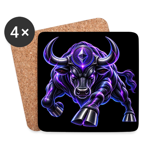 Ethereum Bull (Fan-Art) - Untersetzer (4er-Set) - Weiß