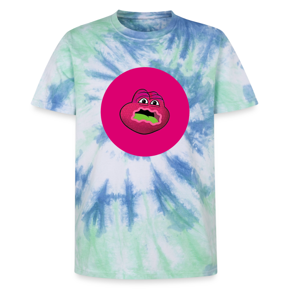 Jerry The Turtle Logo (Remix-Design) - Unisex T-Shirt Premium Tie Dye - Spiralblau