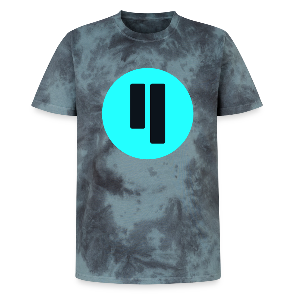 Qubic Logo (Original) - Unisex T-Shirt Premium Tie Dye - Schwarz/Blau