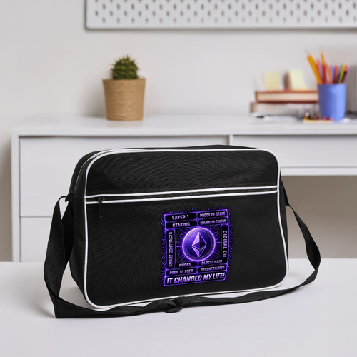 Ethereum Changed Life (Fan-Art) - Retro Tasche - Schwarz/Weiß