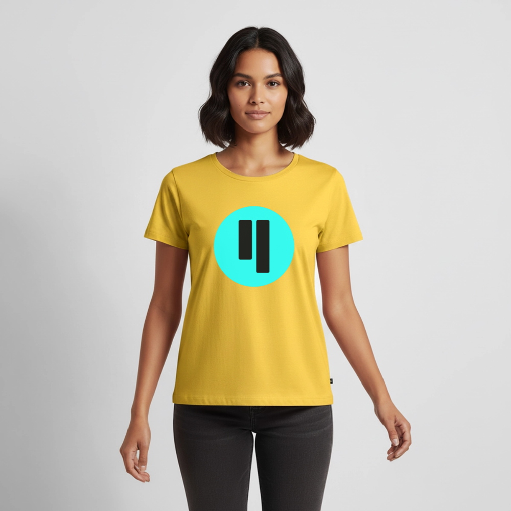 Qubic Logo (Original) - Damen T-Shirt Premium - Sonnengelb