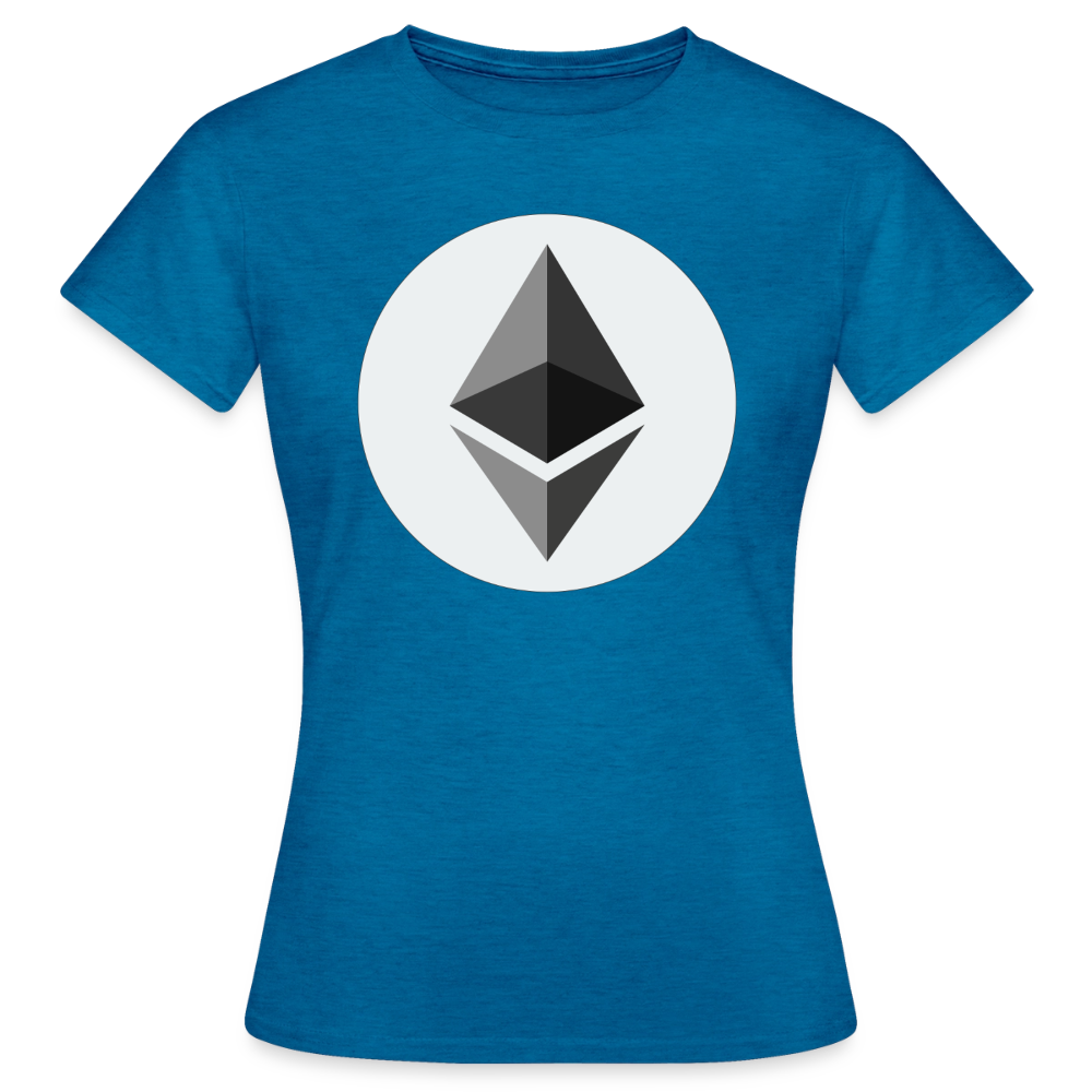Ethereum Logo (Original) - Damen T-Shirt - Antikblaues Saphir meliert
