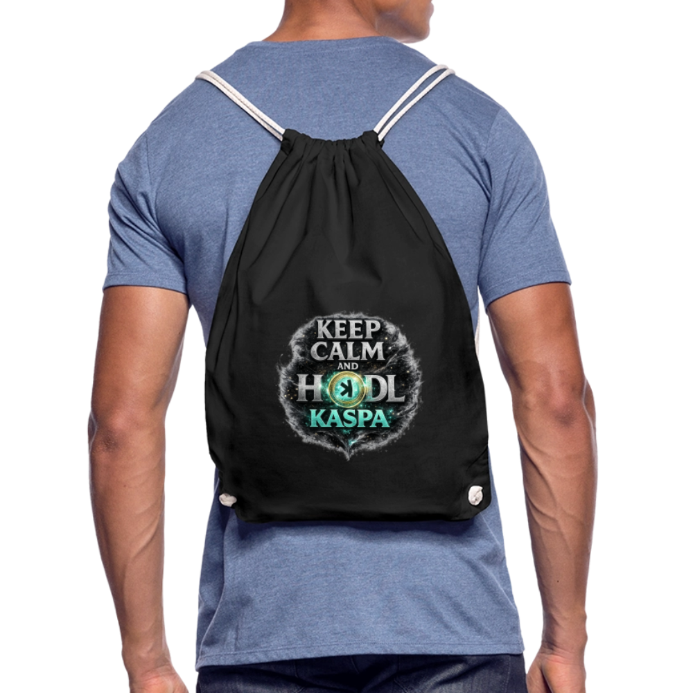 Keep Calm and Hodl Kaspa (Fan-Art) - Turnbeutel - Schwarz