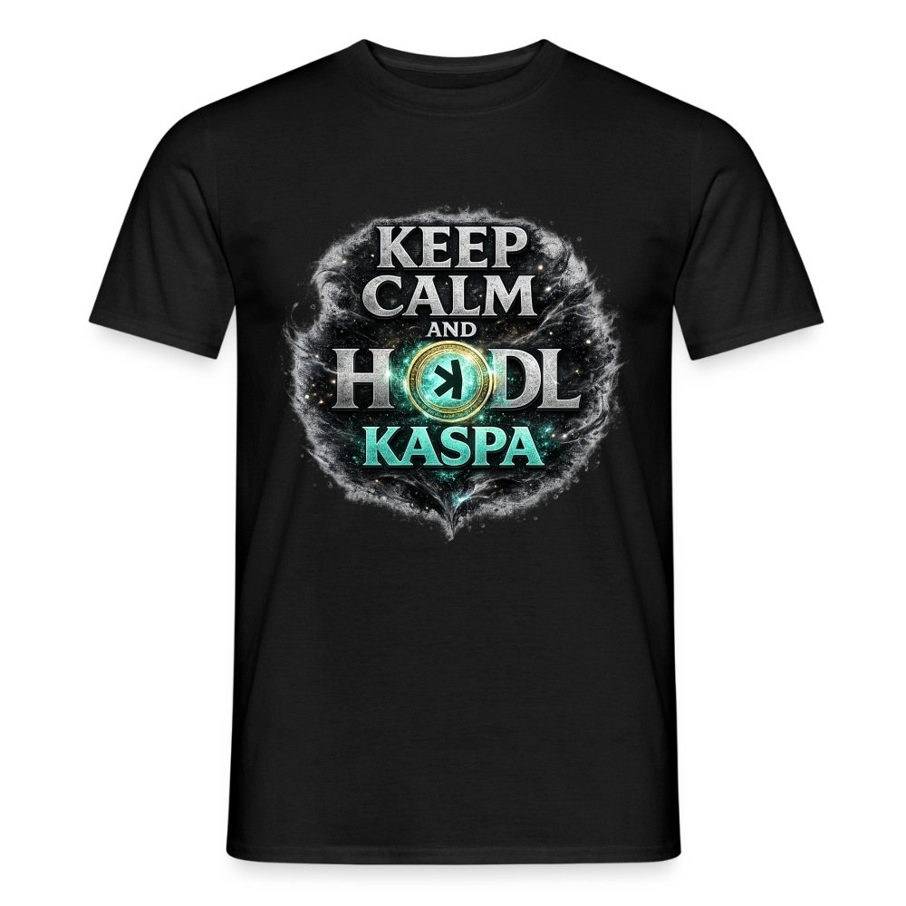 Keep Calm and Hodl Kaspa (Fan-Art) - Herren T-Shirt - Schwarz