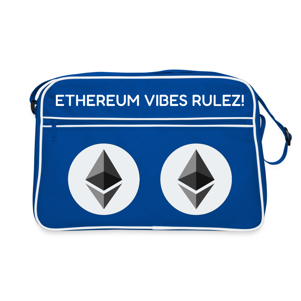 Ethereum Logo (Original) - Retro Tasche - Blau/Weiß