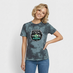 Keep Calm and Hodl Kaspa (Fan-Art) - Unisex T-Shirt Premium Tie Dye - Schwarz/Blau