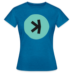Kaspa Logo dunkel (Original) - Damen T-Shirt - Antikblaues Saphir meliert