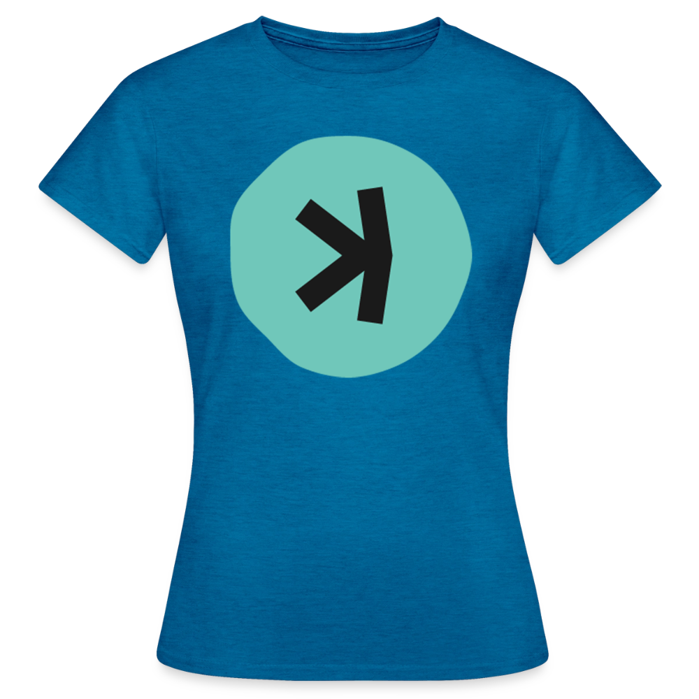 Kaspa Logo dunkel (Original) - Damen T-Shirt - Antikblaues Saphir meliert