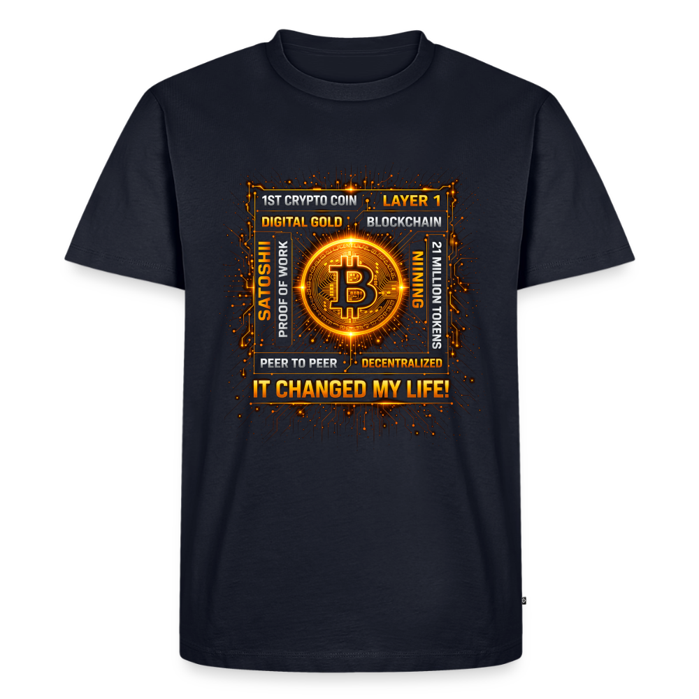 Bitcoin Changed Life (Fan-Art) - Herren T-Shirt Premium - Navy