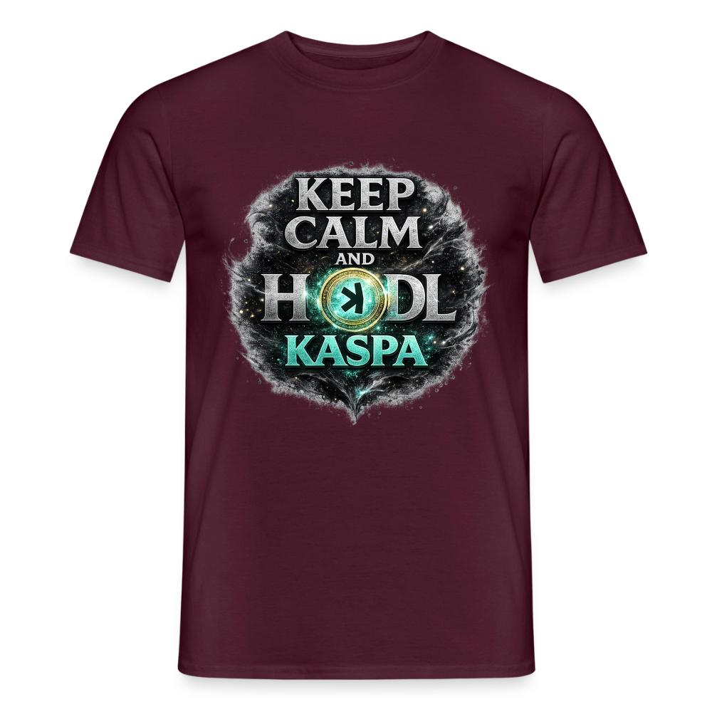 Keep Calm and Hodl Kaspa (Fan-Art) - Herren T-Shirt - Ziegelrot