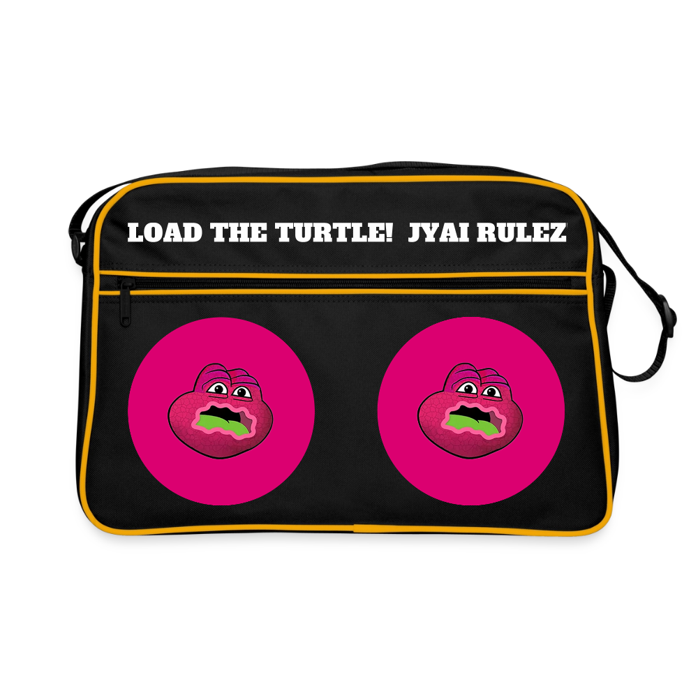 Jerry The Turtle Rulez (Remix-Design) - Retro Tasche - Schwarz/Gold