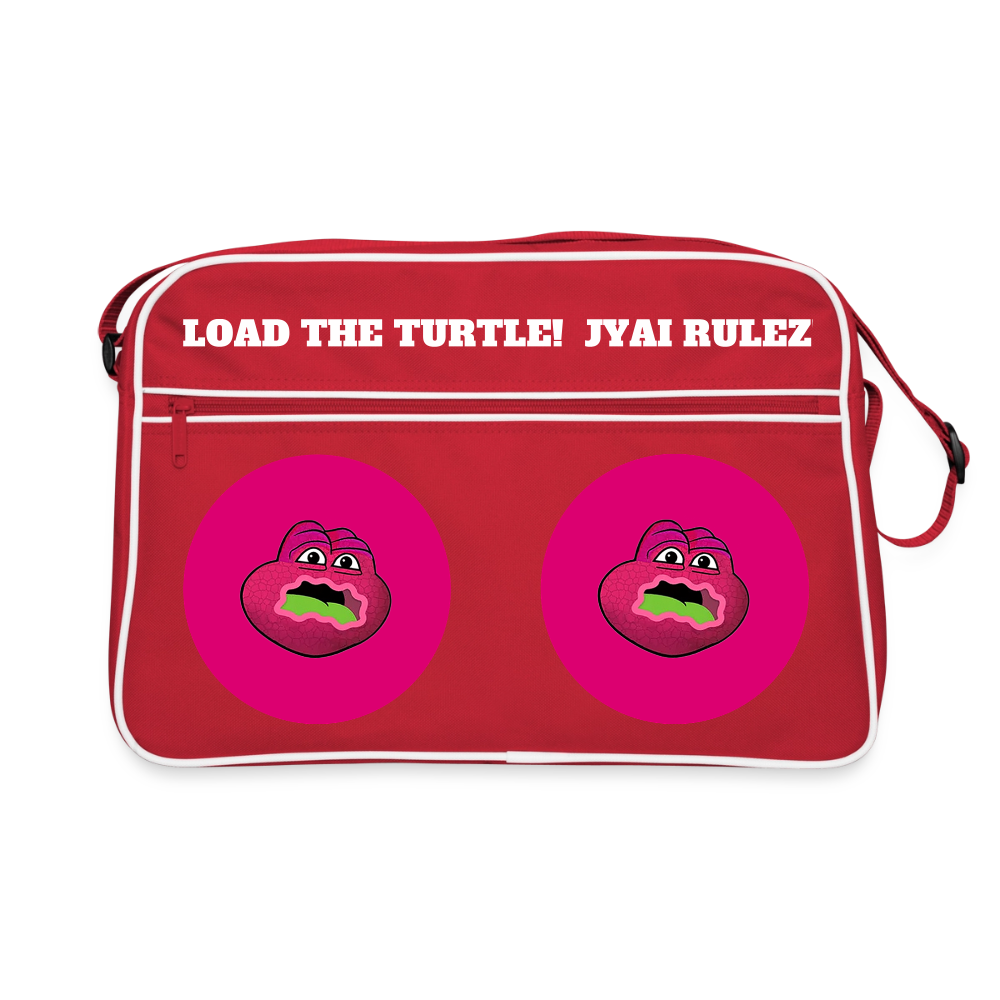 Jerry The Turtle Rulez (Remix-Design) - Retro Tasche - Rot/Weiß
