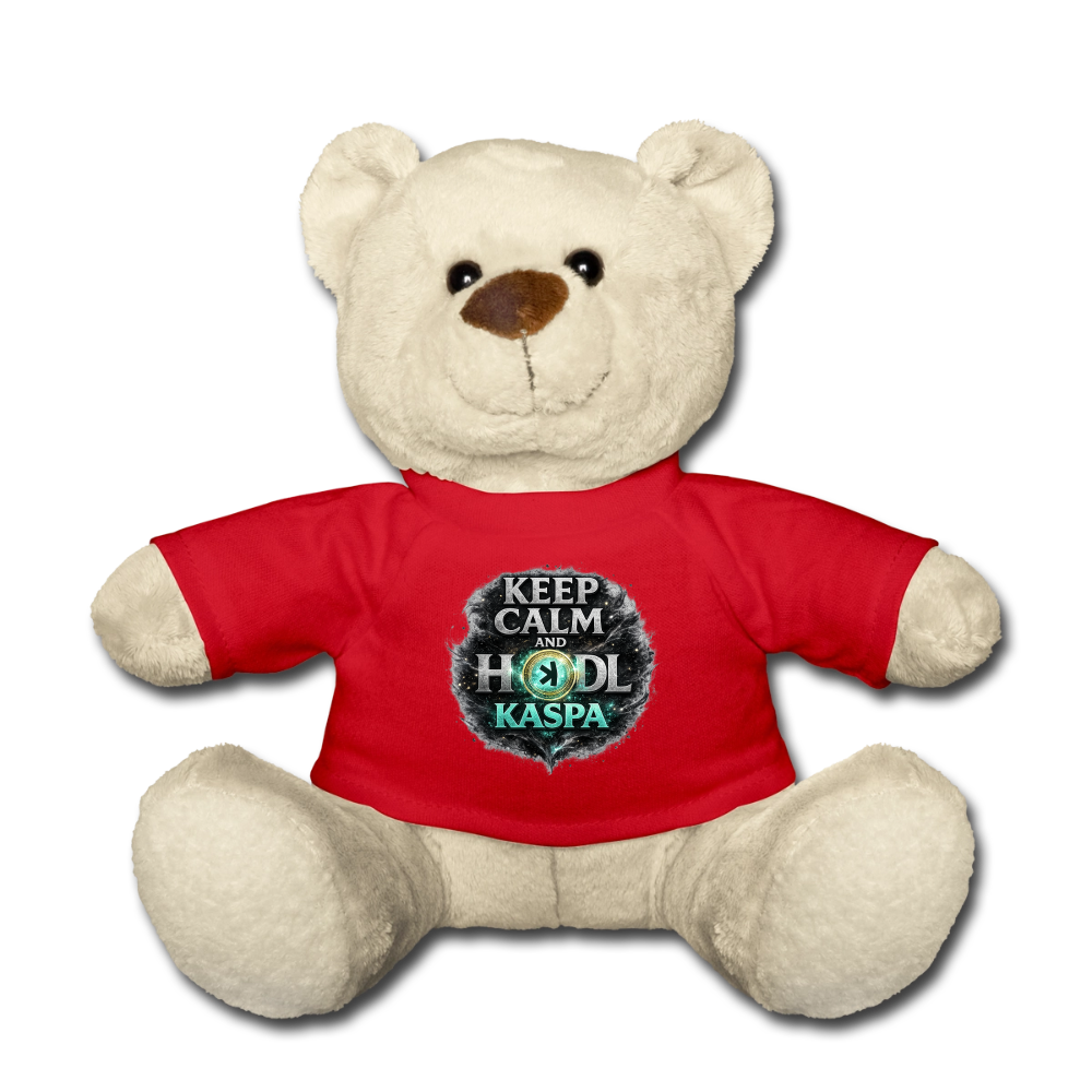 Keep Calm and Hodl Kaspa (Fan-Art) - Teddybär - Rot