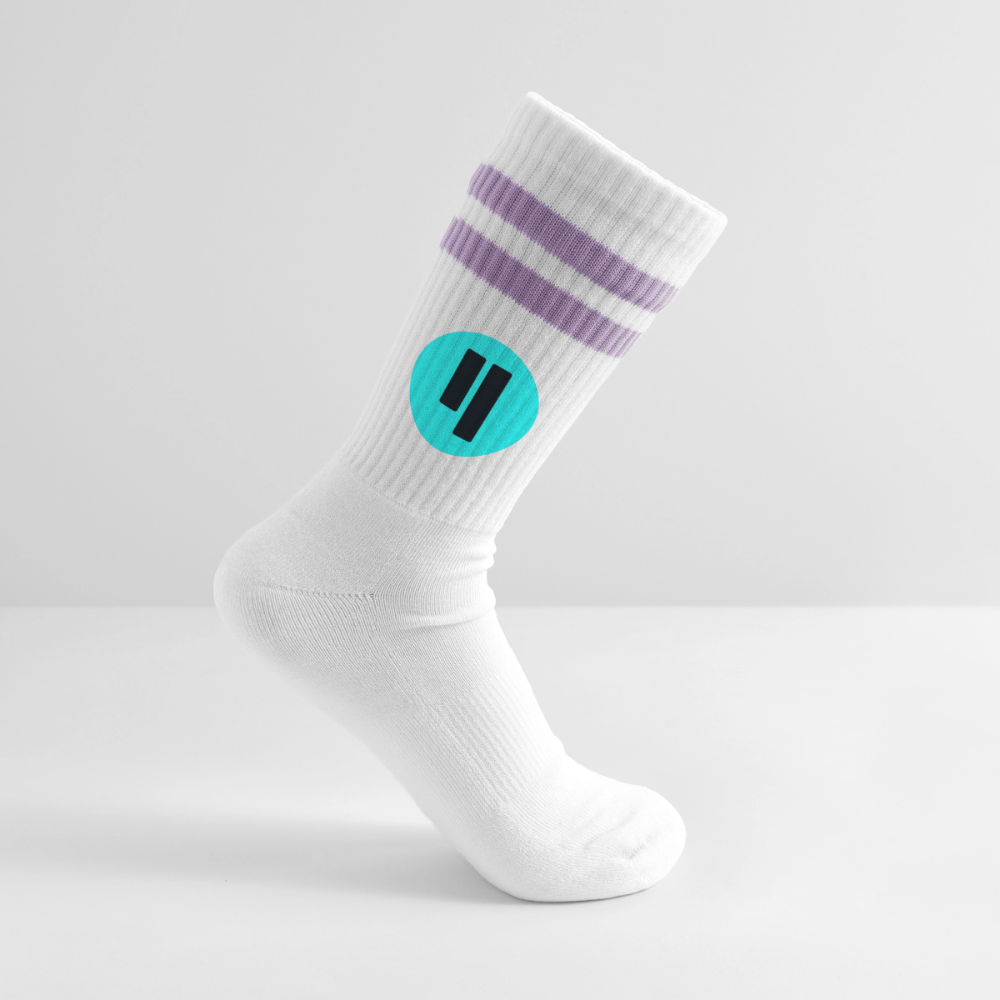 Qubic Logo (Original) - Tennissocken Premium - Weiß/Flieder 