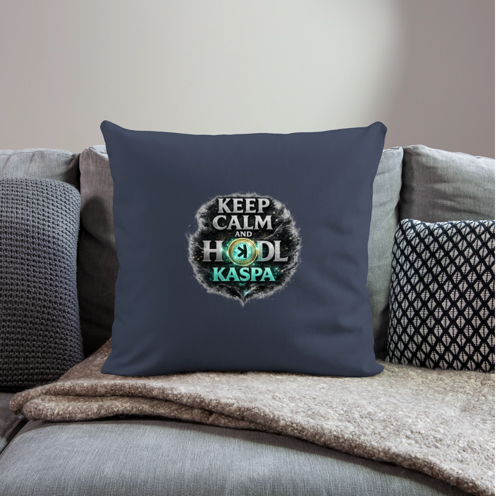 Keep Calm and Hodl Kaspa (Fan-Art) - Polster 44 x 44 cm - Navy