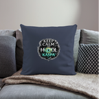 Keep Calm and Hodl Kaspa (Fan-Art) - Polster 44 x 44 cm - Navy