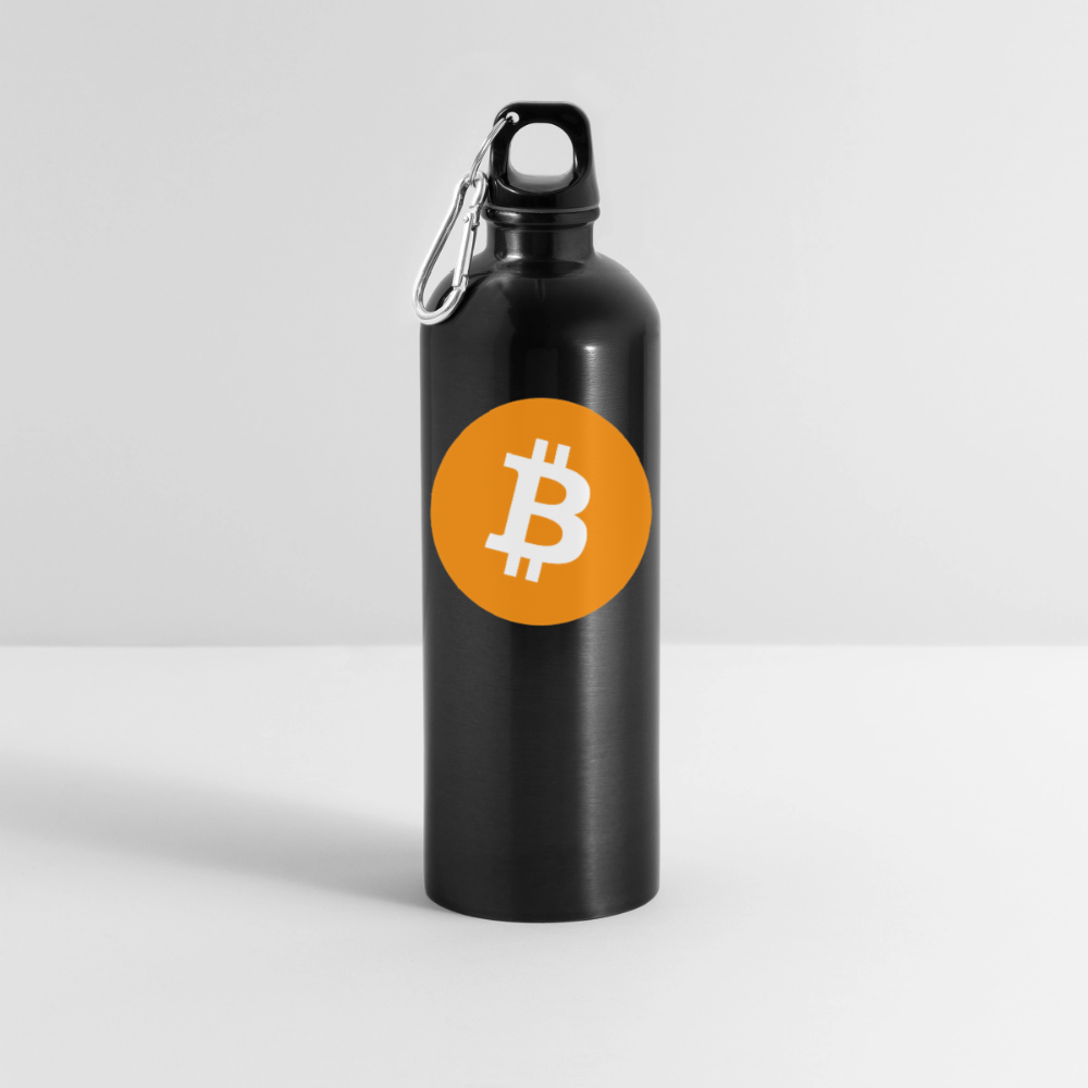 Bitcoin Logo (Original) - Trinkflasche mit Karabiner 750 ml - Schwarz
