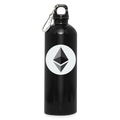 Ethereum Logo (Original) - Trinkflasche mit Karabiner 750 ml - Schwarz