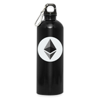 Ethereum Logo (Original) - Trinkflasche mit Karabiner 750 ml - Schwarz