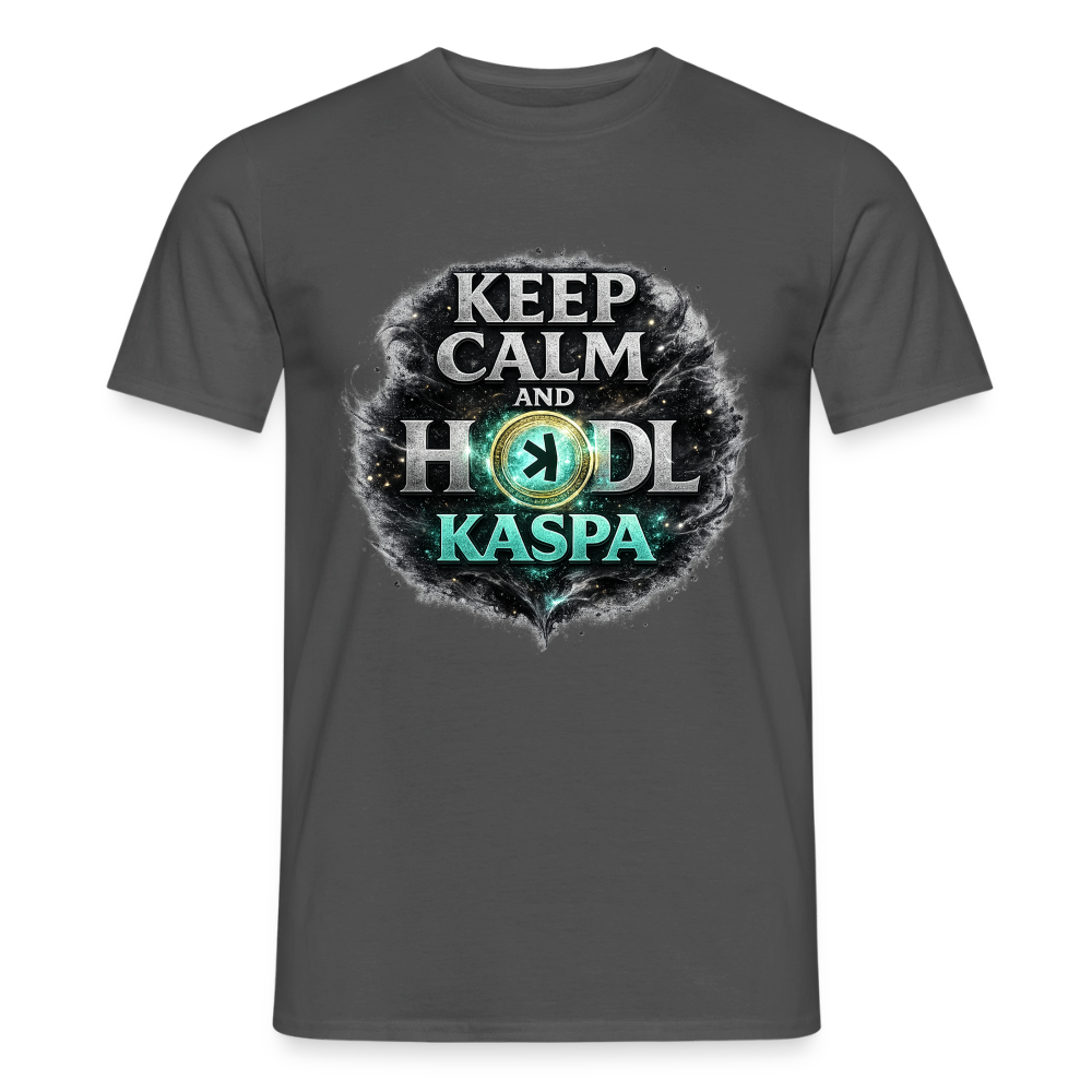 Keep Calm and Hodl Kaspa (Fan-Art) - Herren T-Shirt - Anthrazit