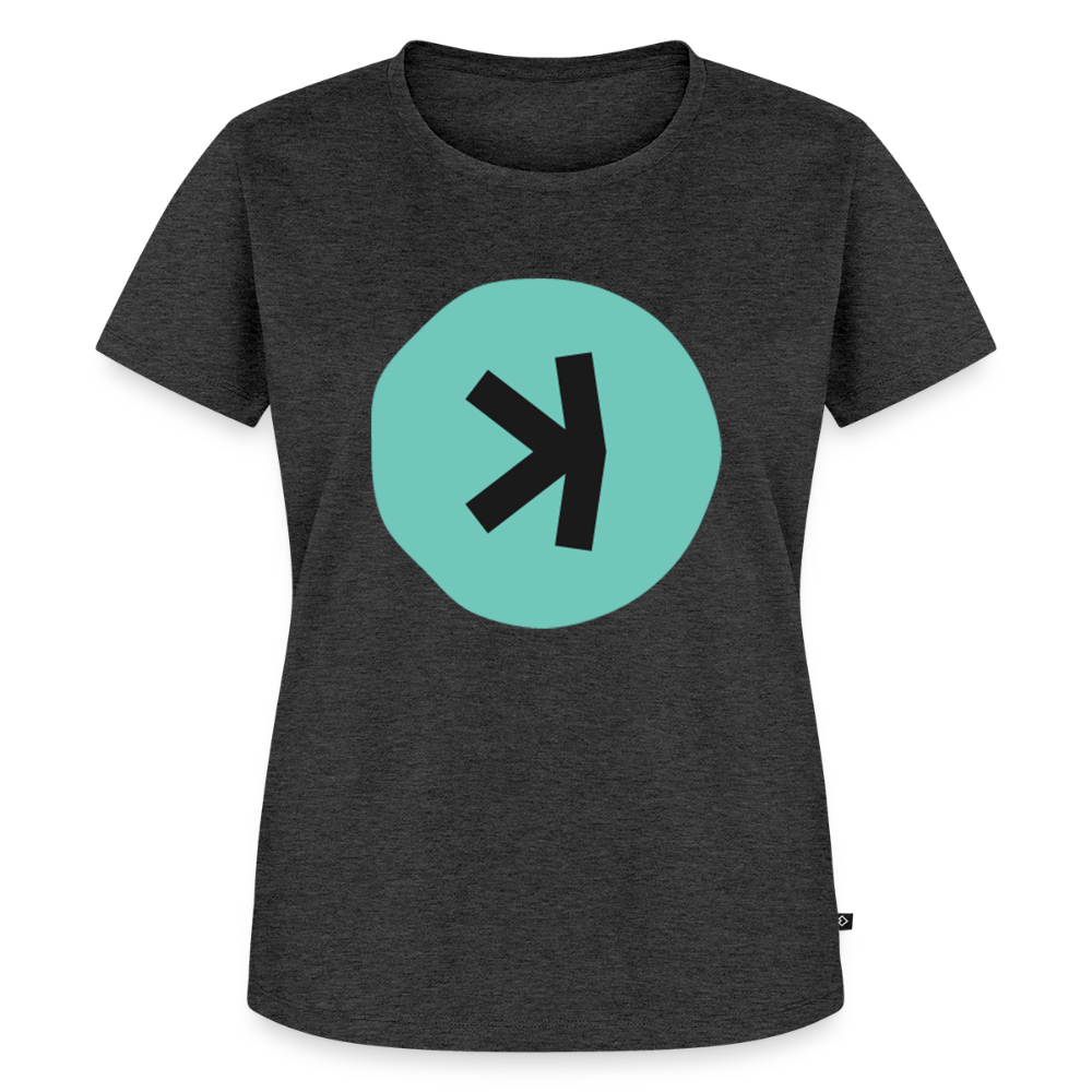 Kaspa Logo dunkel (Original) - Damen T-Shirt Premium - Anthrazit meliert
